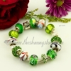 charms bracelets with murano glass rhinestone crytal beads green