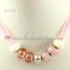 charms necklaces with european murano glass big hole beads design A