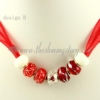 charms necklaces with european murano glass big hole beads design B