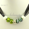 charms necklaces with european murano glass big hole beads design C