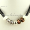 charms necklaces with european murano glass big hole beads design D