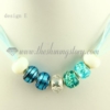 charms necklaces with european murano glass big hole beads design E