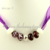 charms necklaces with european murano glass big hole beads design F