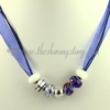 charms necklaces with european murano glass big hole beads design G