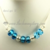 charms necklaces with european murano glass crystal beads design D