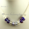 charms necklaces with european murano glass crystal beads design E