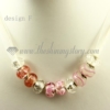 charms necklaces with european murano glass crystal beads design F