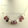 charms necklaces with european murano glass crystal beads design G