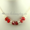 charms necklaces with european murano glass crystal beads design H