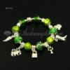 charms silver bracelets with european murano glass beads green
