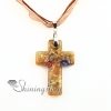 christian cross pendants glitter millefiori lampwork murano glass necklace necklaces pendants high fashion jewelry handmade jewelry design C