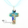 christian cross pendants glitter millefiori lampwork murano glass necklace necklaces pendants high fashion jewelry handmade jewelry design D