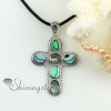 christian cross pink oyster rainbow abalone sea shell mother of pearl pendants for necklaces design C