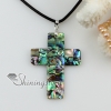christian patchwork seawater rainbow abalone mother of pearl shell necklaces pendants design A