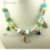 christmas charms necklaces with crystal murano glass beads design A