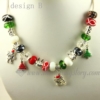 christmas charms necklaces with crystal murano glass beads design B