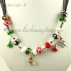 christmas charms necklaces with crystal murano glass charm beads design B