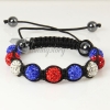 christmas color macrame disco ball pave beads bracelets design A