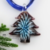 christmas tree flower inside murano glass neckalce pendants design C