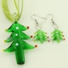 christmas tree venetian murano glass pendants and earrings jewelry green