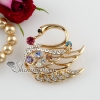 classic swan rhinestone scarf brooch pin jewelry design A
