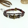 cross charm genuine leather wrap bracelets unisex design B