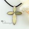 cross yellow pink mother of pearl oyster shell rainbow abalone necklaces pendants design C