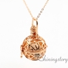 crown openwork diffuser necklace perfume lockets wholesale lockets necklaces perfume pendant metal volcanic stone design D