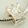 crown silver plated european big hole charms fit for bracelets silver