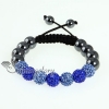double color glitter ball pave beads macrame bracelets design C