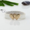 double heart magnetic genuine leather wrap bracelets design B