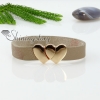 double heart magnetic genuine leather wrap bracelets design E