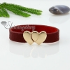 double heart magnetic genuine leather wrap bracelets design F