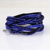 double layer crystal rhinestone slake bracelets wristbands genuine leather wrap woven bracelets design C