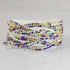 double layer crystal rhinestone slake bracelets wristbands genuine leather wrap woven bracelets design E