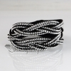 double layer crystal rhinestone slake bracelets wristbands genuine leather wrap woven bracelets design F