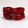 double layer crystal rhinestone slake bracelets wristbands genuine leather wrap woven bracelets design I