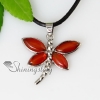 dragonfly semi precious stone jade agate pendants leather necklacesjewelry design B