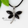 dragonfly semi precious stone jade agate pendants leather necklacesjewelry design C