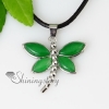 dragonfly semi precious stone jade agate pendants leather necklacesjewelry design A