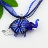 elephant flowers inside lampwork murano italian venetian handmade glass necklaces pendants design A