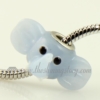 elephant murano glass big hole beads for fit charms bracelets light blue