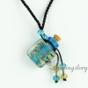 essential oil diffuser necklaces vintage perfume bottle pendant necklace wholesale glitter murano glass jewelry design F