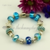 european charm bracelets with murano glass rhinestone beads light blue