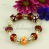 european charm bracelets with murano glass rhinestone beads brown