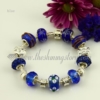 european charm bracelets with murano glass rhinestone beads blue