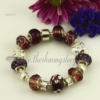 european charm bracelets with murano glass rhinestone beads purple