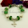 european charms bracelets with murano glass crystal beads green