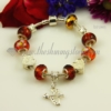 european charms bracelets with murano glass crystal beads brown