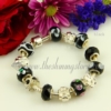 european charms bracelets with murano glass rhinestone beads black